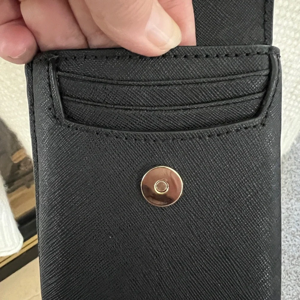 Kate Spade Black with Gold‎ Chain North South Flap Phone Crossbody Bag